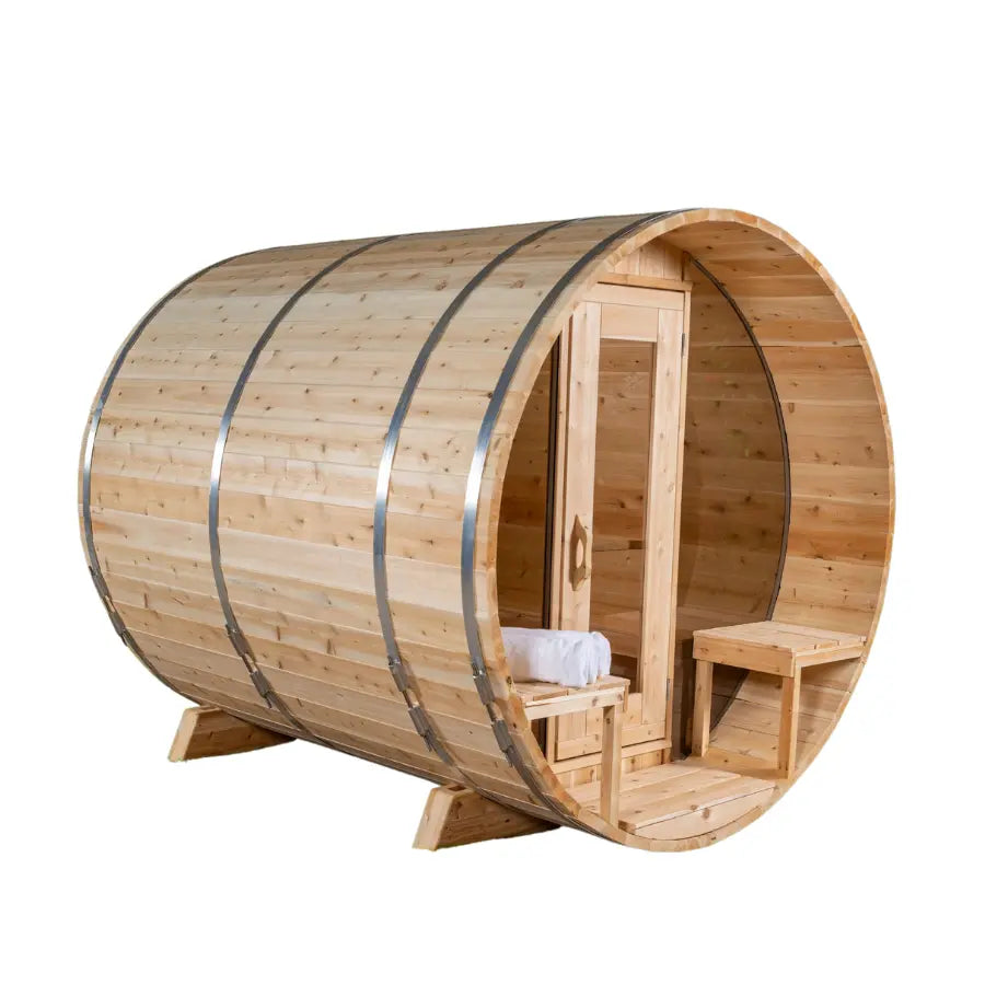 Dundalk Leisurecraft 4 Person Serenity MP Outdoor Traditional Barrel Sauna