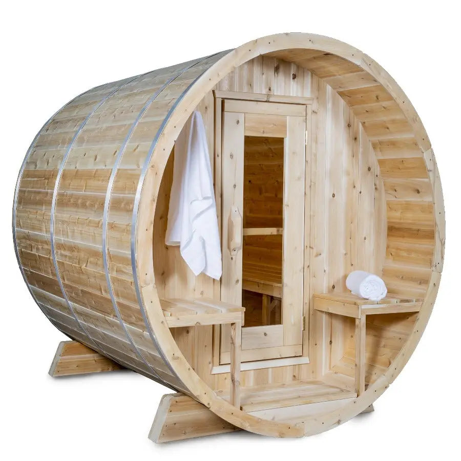 Dundalk Leisurecraft 4 Person Serenity Outdoor Traditional Barrel Sauna