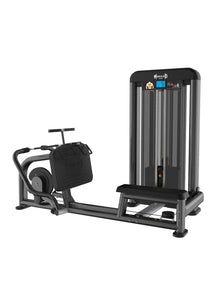 MuscleD leg press machine with adjustable weight and sturdy black frame for effective lower body workouts.