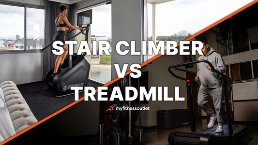 Stair climber vs treadmill cardio workout comparison in a modern gym