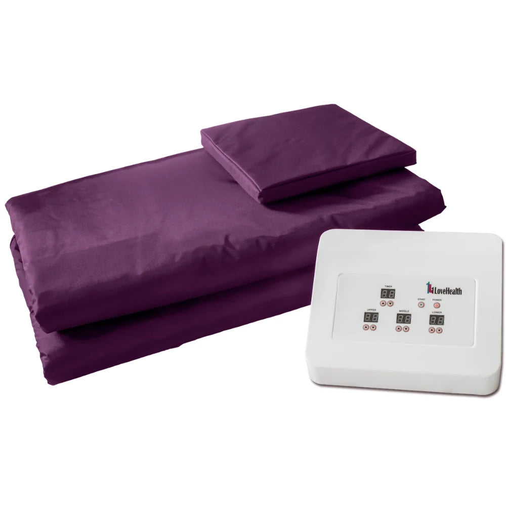 1Love Health Sauna Blanket Pro – person inside blanket lifestyle shot