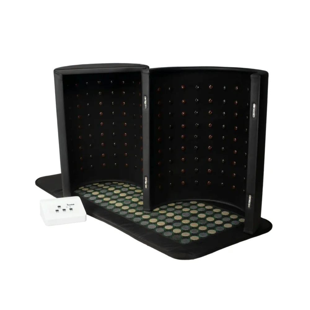 1Love Health Far Infrared Sauna Dome – remote and wires close-up