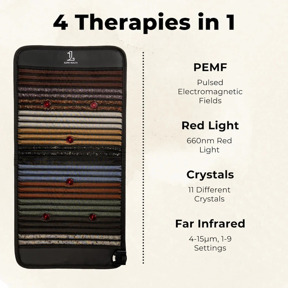 1Love Health PEMF Mat – user lying on mat lifestyle shot