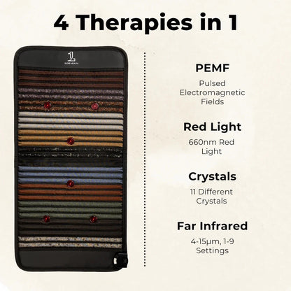 1Love Health PEMF Mat – user lying on mat lifestyle shot