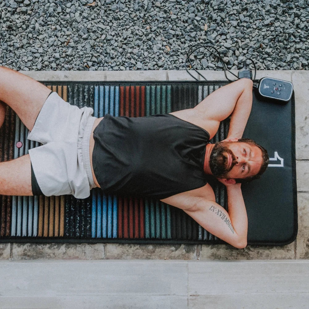 1Love Health PEMF Mat – control unit and cables close-up