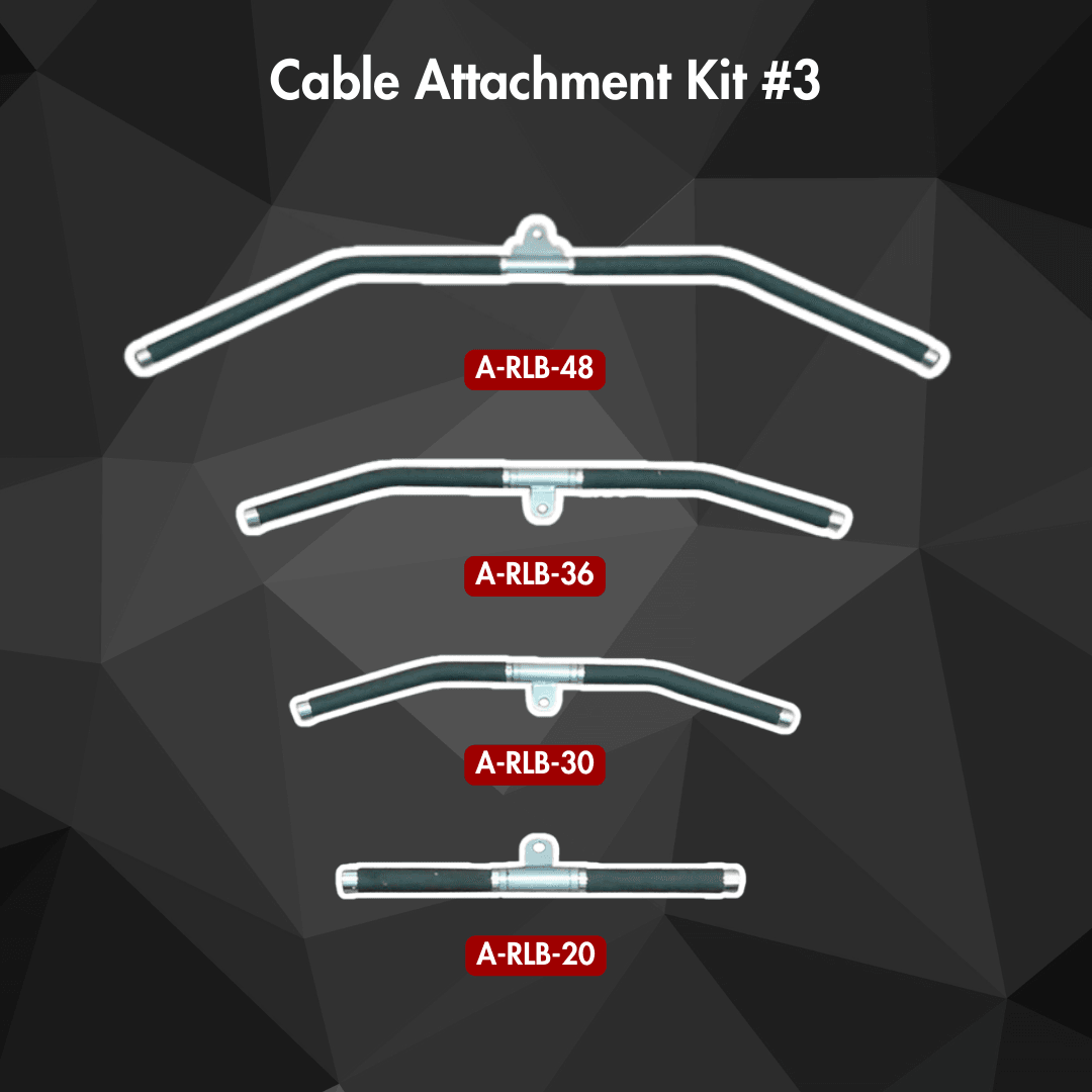 Cable Attachment Kit #3 with four clamps labeled A-RLB-48, -36, -30, -20.