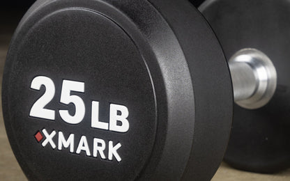 XMARK Round Commercial Urethane Dumbbells (5-50 lb and 5-75 lb Sets)
