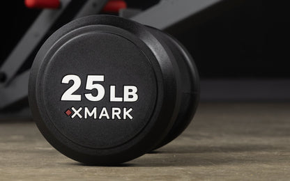 XMARK Round Commercial Urethane Dumbbells (5-50 lb and 5-75 lb Sets)