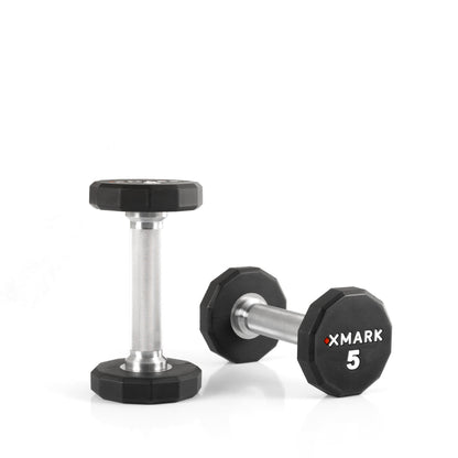 XMARK 12-Sided Commercial Urethane Dumbbells (5-50 lb and 5-75 lb Sets)