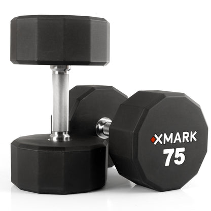 XMARK 12-Sided Commercial Urethane Dumbbells (5-50 lb and 5-75 lb Sets)