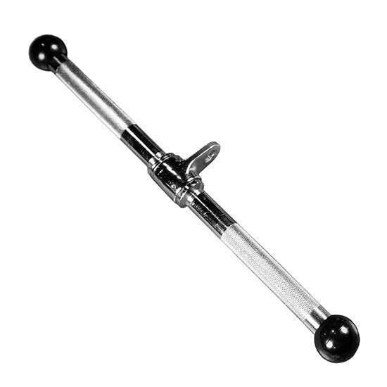 Metal adjustable rod with ball-end caps and a wingnut clamp.
