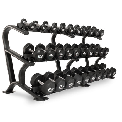 XMARK Round Commercial Urethane Dumbbells (5-50 lb and 5-75 lb Sets)