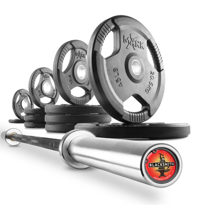XMARK Tri-Grip Olympic Weight Plates and Olympic Barbell Sets