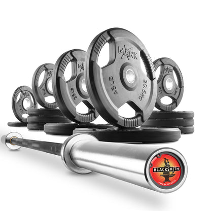XMARK Tri-Grip Olympic Weight Plates and Olympic Barbell Sets