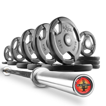 XMARK Tri-Grip Olympic Weight Plates and Olympic Barbell Sets