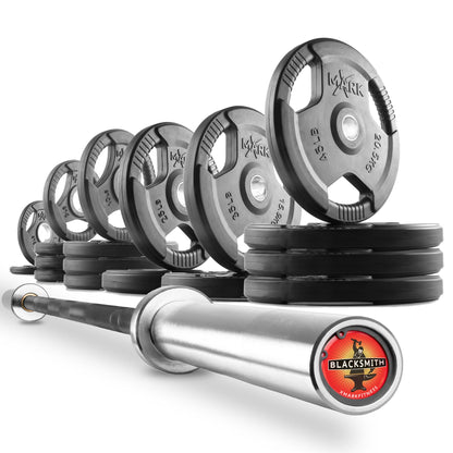 XMARK Tri-Grip Olympic Weight Plates and Olympic Barbell Sets