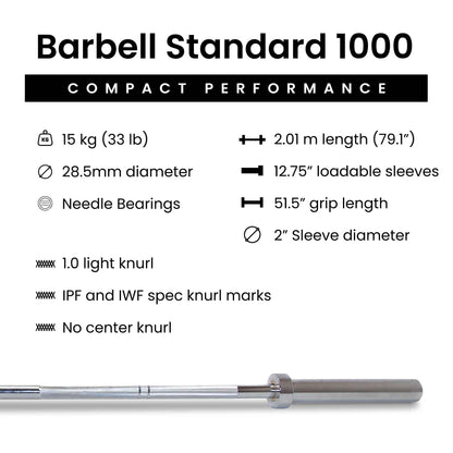 Barbell Standard 1000 Compact Barbell