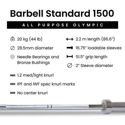 Barbell Standard 1500 Olympic Barbell Weight Sets