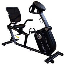 Endurance B4R recumbent exercise bike with mesh backrest for comfortable home workouts.