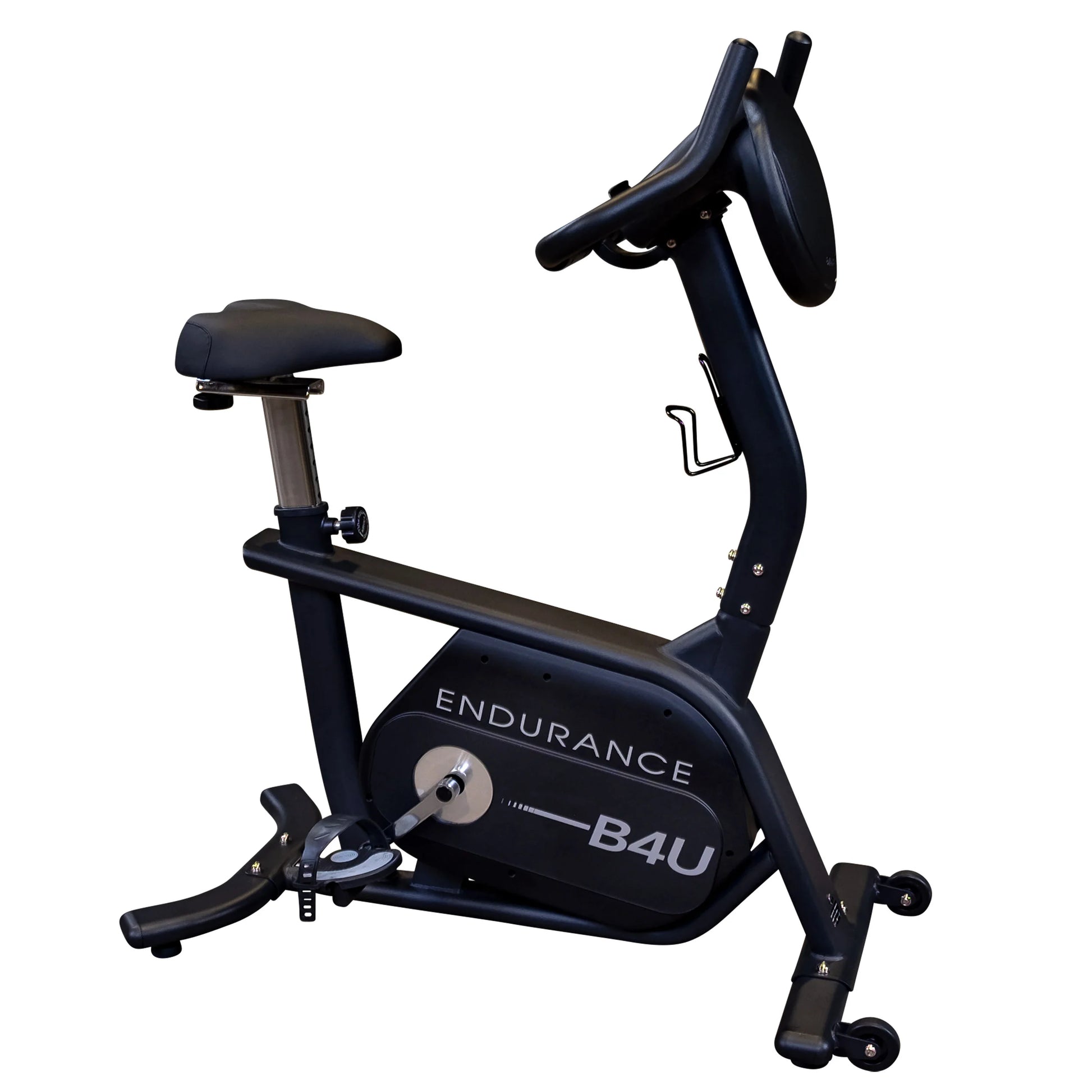 Endurance B4U exercise bike with black frame and adjustable seat.