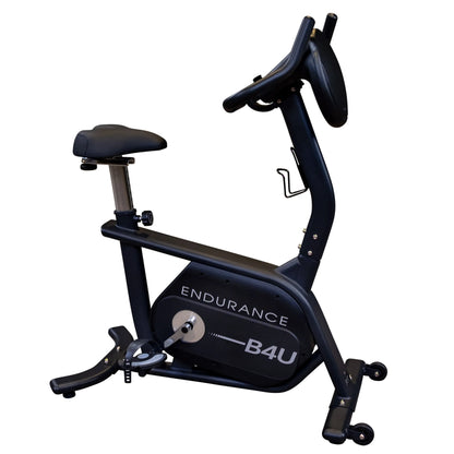 Endurance B4U exercise bike with black frame and adjustable seat.
