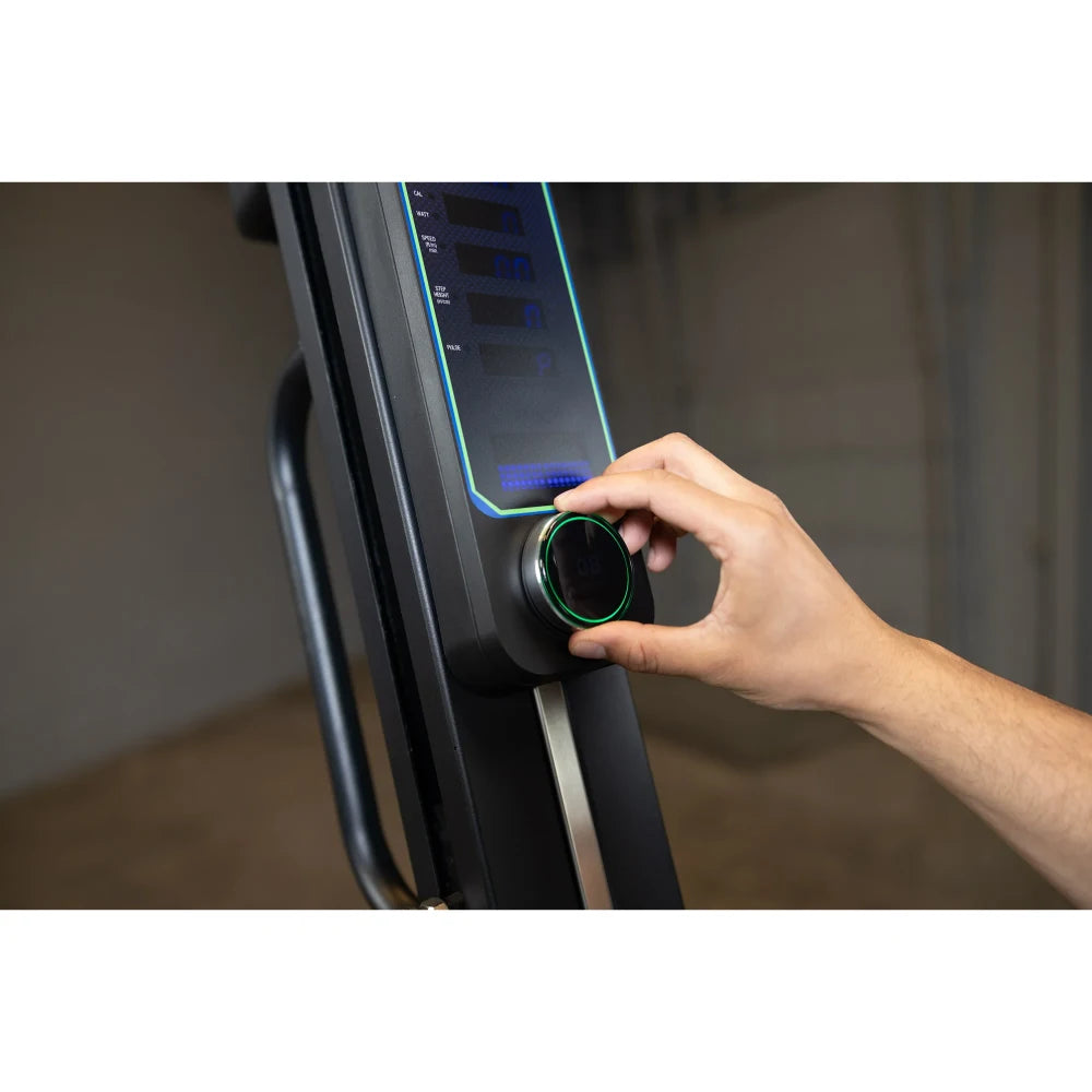 Adjusting resistance on NordicTrack elliptical with digital display.
