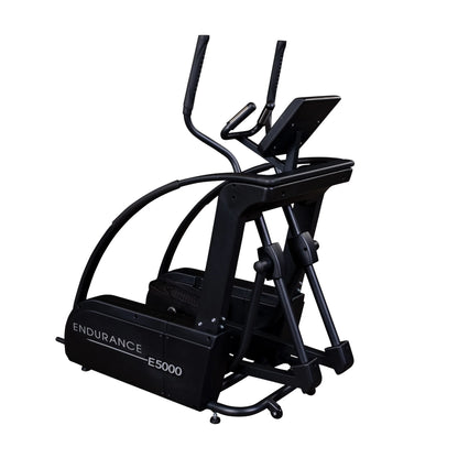Endurance E5000 elliptical trainer in sleek black design.