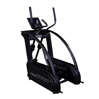 Endurance E5000 elliptical trainer with black frame and digital console.