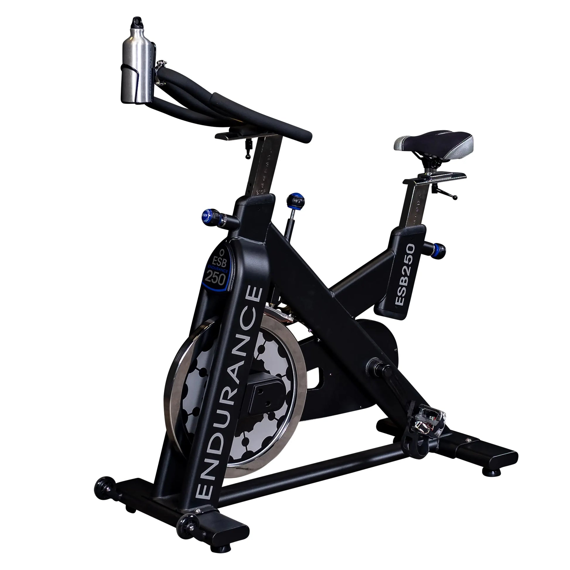 Endurance ESB250 exercise bike with black frame and water bottle holder.