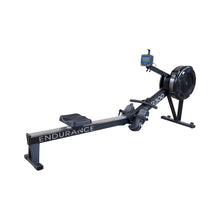 Endurance R300 rowing machine with digital display and black frame for home fitness.