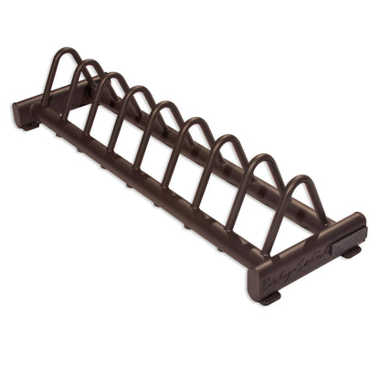 Body-Solid GDR60 dumbbell rack with 6-tier black metal design for efficient gym storage.
