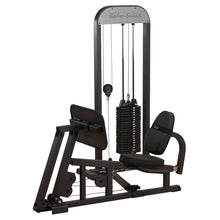 Body-Solid leg press machine with padded seat and black finish for home gym use.