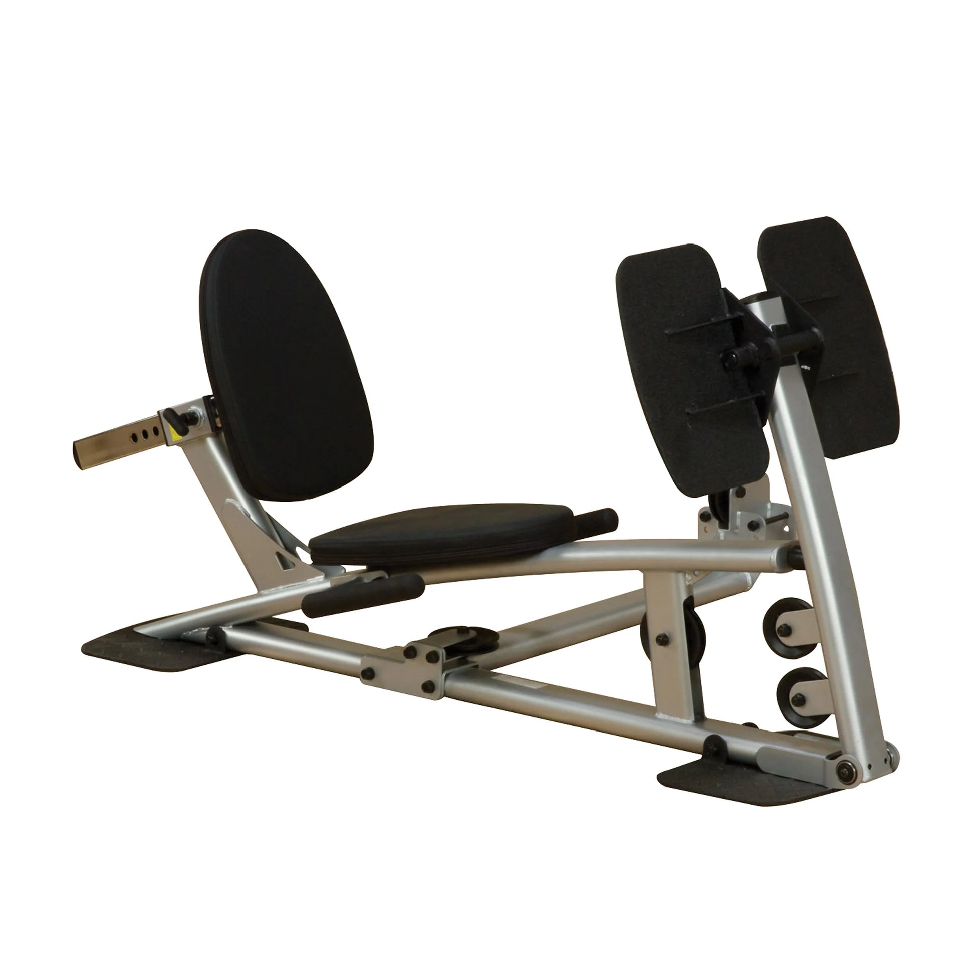 A rowing machine with a sleek silver frame, featuring a padded seat and backrest, designed for indoor exercise and fitness training.