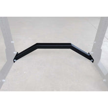 Black steel safety strap for Titan T-3 power rack, enhancing stability and safety.