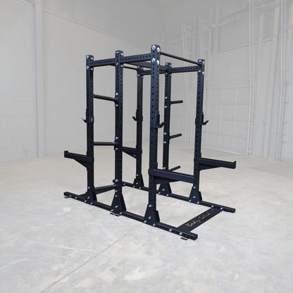 Body-Solid Pro ClubLine Double Commercial Half Rack SPR500DBL in an empty gym space.