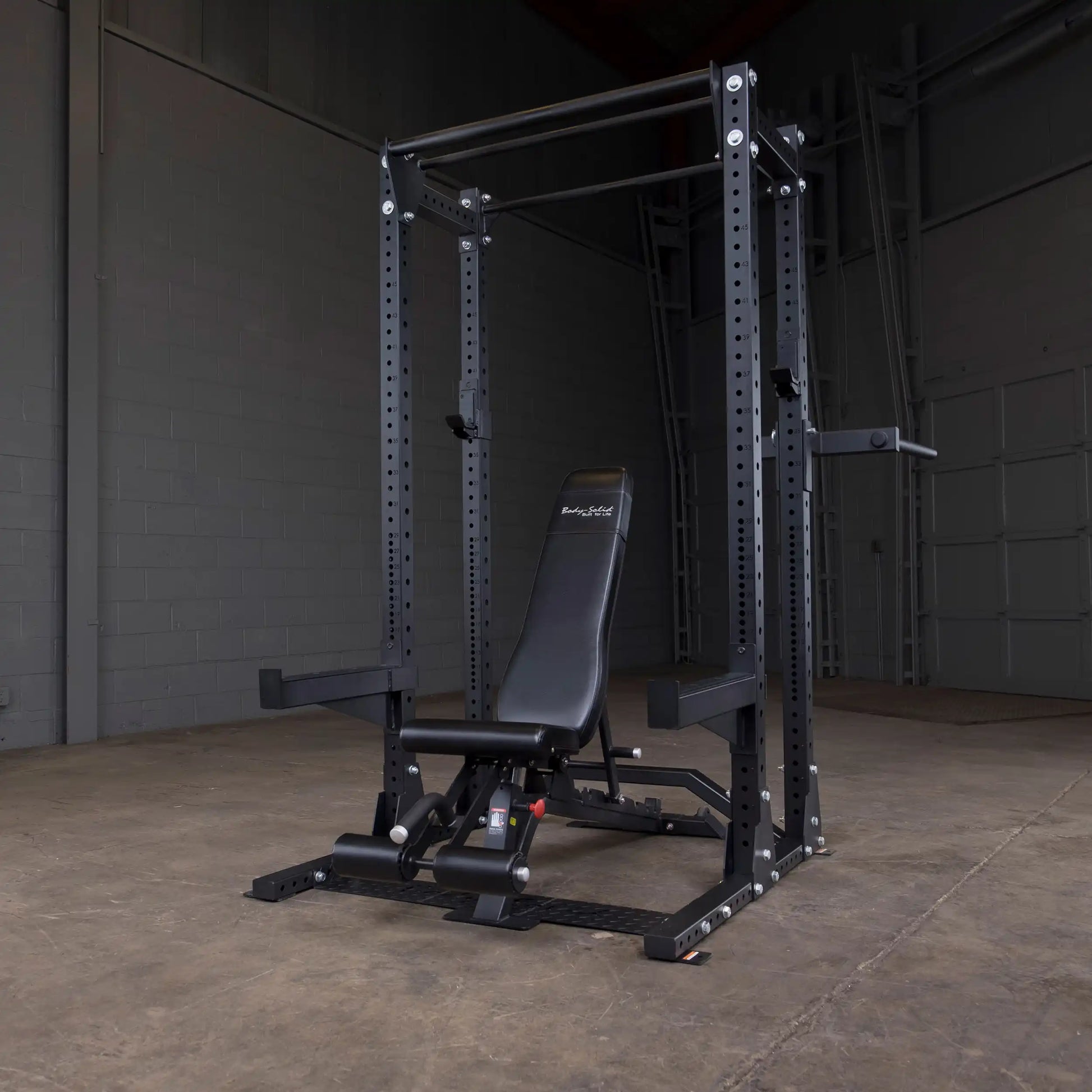 Body-Solid Pro ClubLine Extended Commercial Half Rack SPR500BACK in a gym setting.