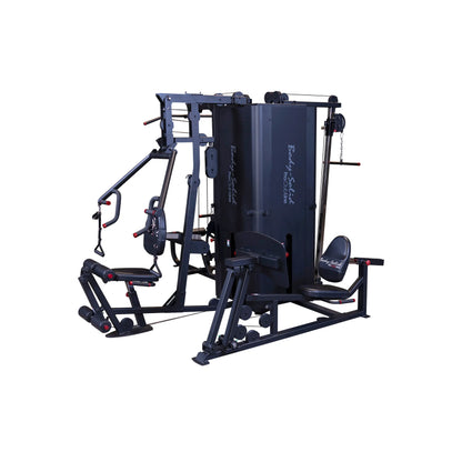 Body-Solid Pro ClubLine Four-Stack Gym S1000, a multi-station strength training machine featuring various workout stations for a comprehensive gym experience.