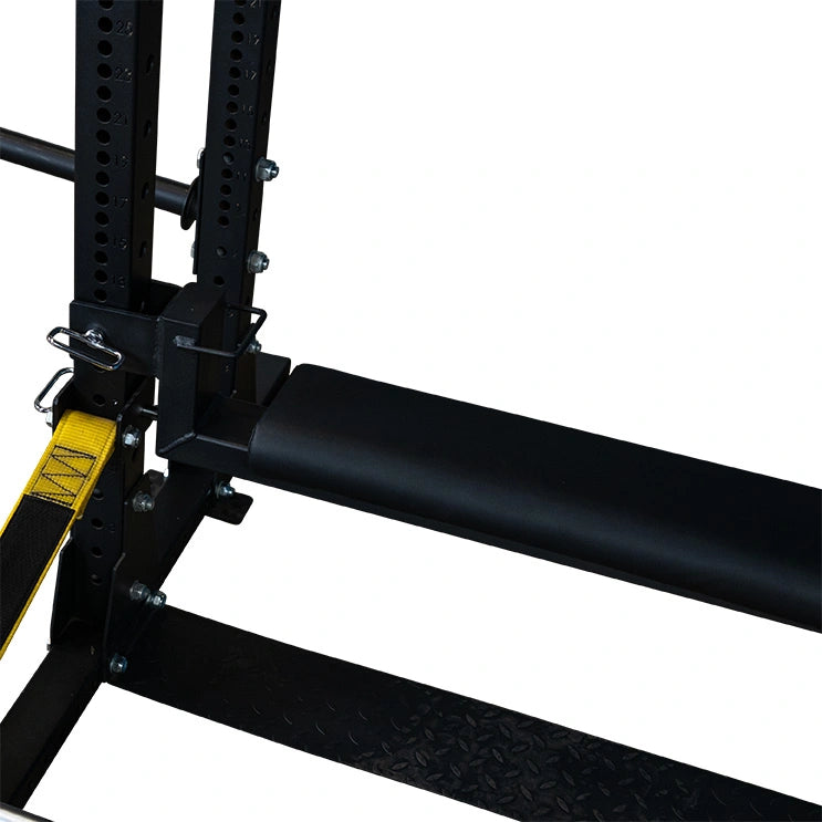 Body-Solid Pro ClubLine Hip Thrust Attachment SPRHT, featuring a padded support and adjustable bracket for hip thrust exercises.