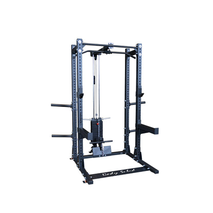 Image of the Body-Solid Pro ClubLine Lat Attachment SPRHLA, a robust gym equipment featuring a cable system and adjustable components for strength training.