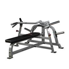 Body-Solid Pro ClubLine Leverage Bench Press LVBP, a weight training equipment featuring a padded bench and adjustable handles for strength training exercises.