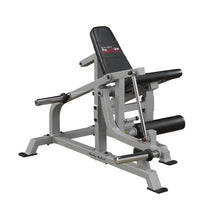 Body-Solid Pro ClubLine Leverage Leg Extension Machine LVLE, featuring a sturdy frame and padded seat, designed for leg workouts.