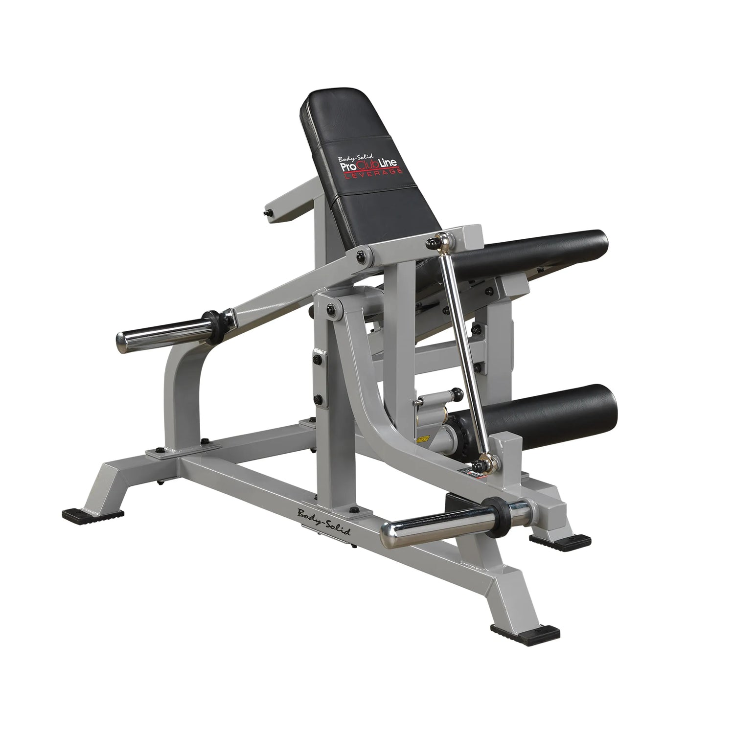 Body-Solid Pro ClubLine Leverage Leg Extension Machine LVLE, featuring a sturdy frame and padded seat, designed for leg workouts.