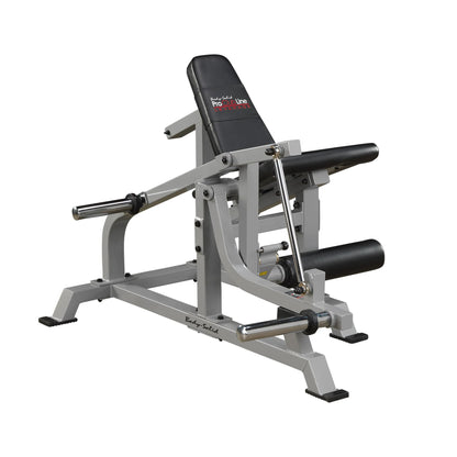 Body-Solid Pro ClubLine Leverage Leg Extension Machine LVLE, featuring a sturdy frame and padded seat, designed for leg workouts.