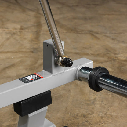 Close-up view of the Body-Solid Pro ClubLine Leverage Leg Extension Machine LVLE showing the lever mechanism and support structure.