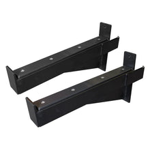 Image of Body-Solid Pro ClubLine Safety Spotter Arms SPRSA, featuring a sturdy black design with mounting holes for secure attachment.