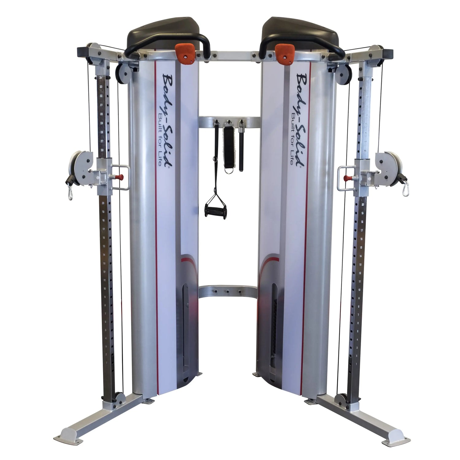 Body-Solid Pro ClubLine Series 2 Functional Trainer S2FT, a dual-column fitness machine with adjustable pulleys, handles, and weight stacks designed for versatile strength training exercises.