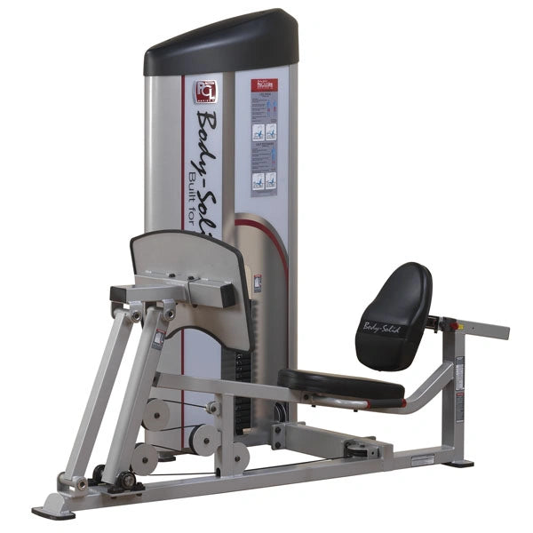 Image of the Body-Solid Pro ClubLine Series 2 Leg Press & Calf Raise Machine S2LPC, featuring a padded seat and adjustable footplate for leg exercises.