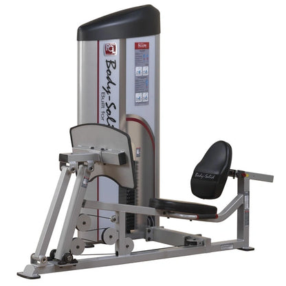 Image of the Body-Solid Pro ClubLine Series 2 Leg Press & Calf Raise Machine S2LPC, featuring a padded seat and adjustable footplate for leg exercises.