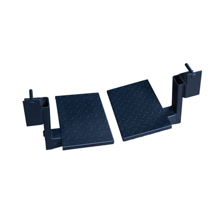 Body-Solid Pro ClubLine Spotter Platforms SPRSP, featuring two sturdy platforms with a textured surface and mounting brackets for secure attachment in a gym setting.