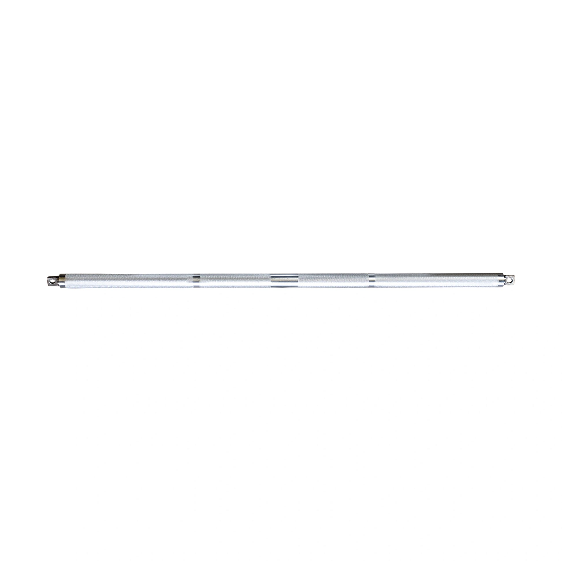 Adjustable silver telescopic pole with textured grip for stability.